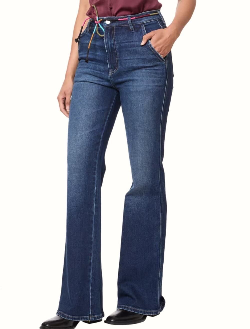 NWT Scotch & Soda The Charm High Rise Flare Jeans Dark Wash Stretch Denim 30/10